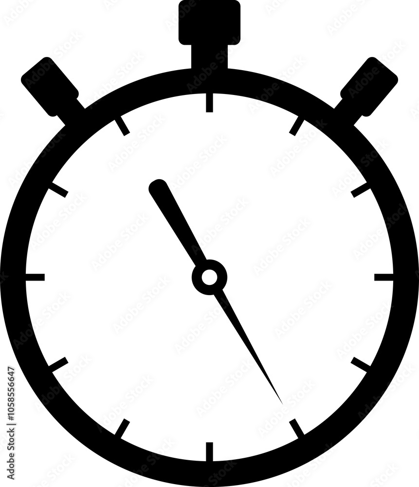 Stopwatch icon black and white - Shortest time. Stopwatch icon black and white - Shortest time.