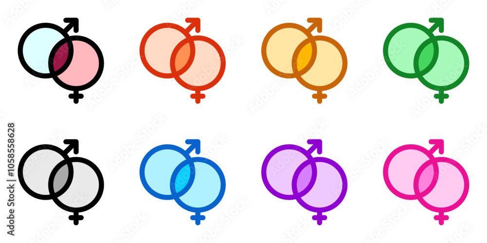 Editable sex symbols vector icon. Wedding, valentine, love, celebration. Part of a big icon set family. Perfect for web and app interfaces, presentations, infographics, etc Editable sex symbols vector icon. Wedding, valentine, love, celebration. Part of a big icon set family. Perfect for web and app interfaces, presentations, infographics, etc
