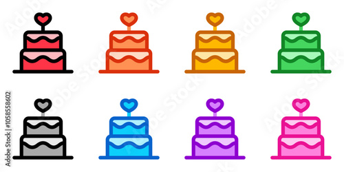 Editable wedding cake vector icon. Wedding, valentine, love, celebration. Part of a big icon set family. Perfect for web and app interfaces, presentations, infographics, etc