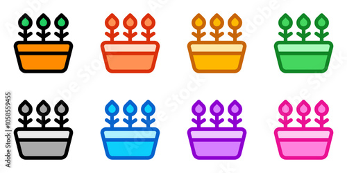 Editable potted flowers, plant vector icon. Gardening, landscaping, horticulture. Part of a big icon set family. Perfect for web and app interfaces, presentations, infographics, etc