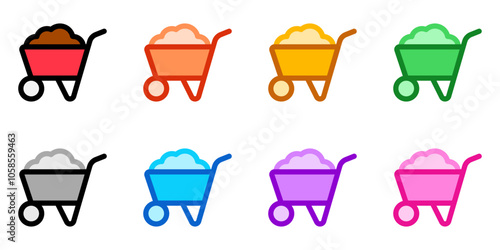 Editable wheelbarrow vector icon. Gardening, landscaping, horticulture, construction, industry. Part of a big icon set family. Perfect for web and app interfaces, presentations, infographics, etc