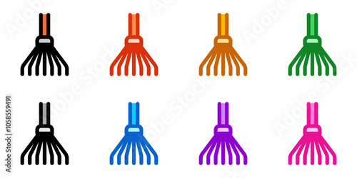 Editable leaves rake vector icon. Gardening, landscaping, horticulture. Part of a big icon set family. Perfect for web and app interfaces, presentations, infographics, etc