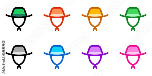 Editable brim hat vector icon. Outdoor, fashion, headwear. Part of a big icon set family. Perfect for web and app interfaces, presentations, infographics, etc