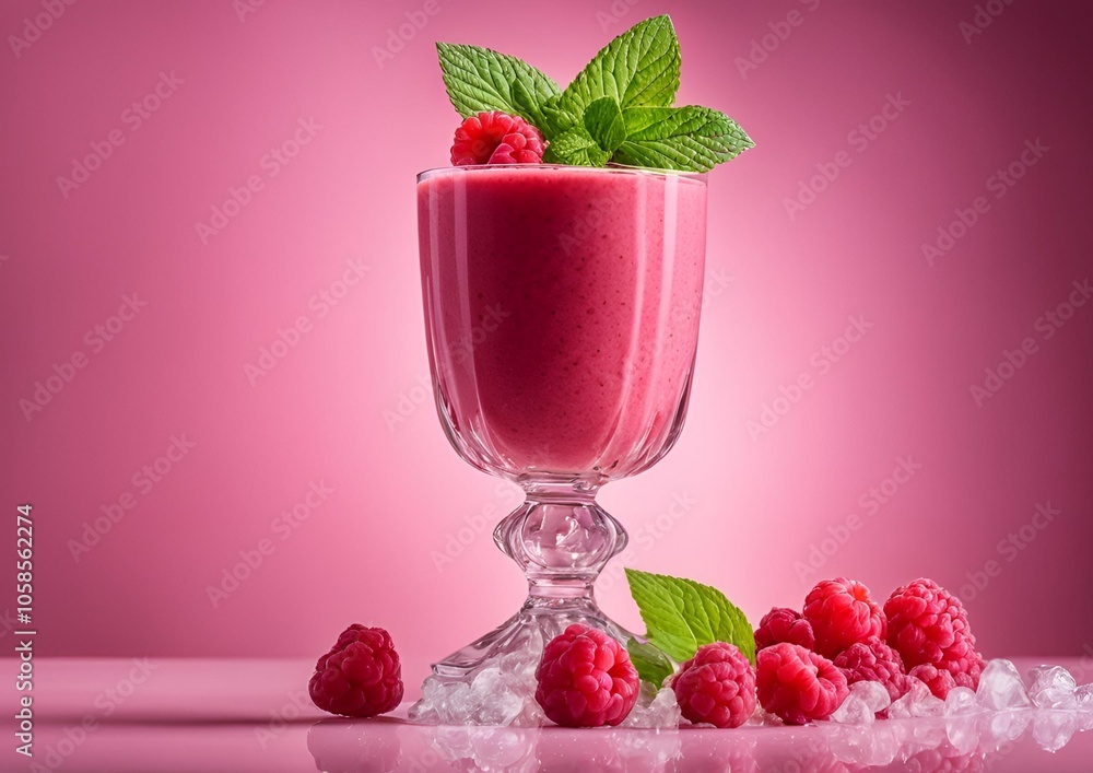 Raspberry Smoothie drink front view. Raspberry Smoothie drink front view.