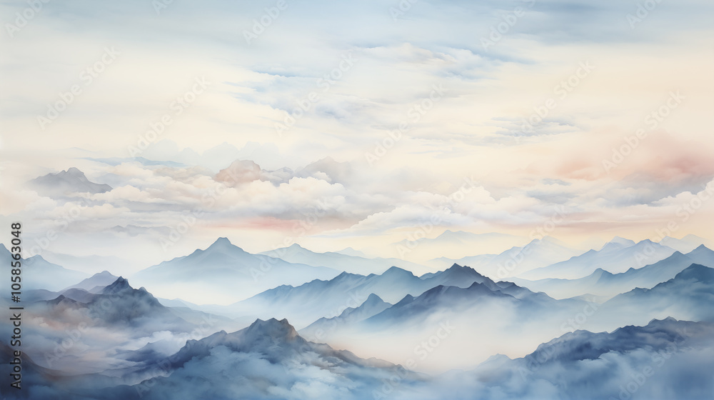 mountains landscape. landscape in watercolor style mountains landscape. landscape in watercolor style