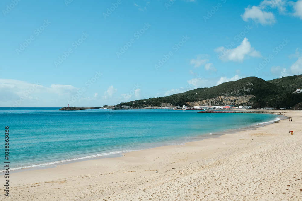 Sesimbra beach and village in Portugal Sesimbra beach and village in Portugal