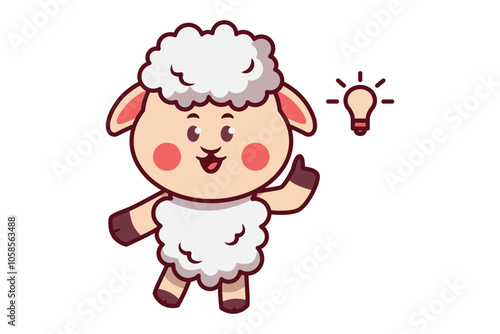 Cute Sheep Find Ideas with Lightbulb Illustrations