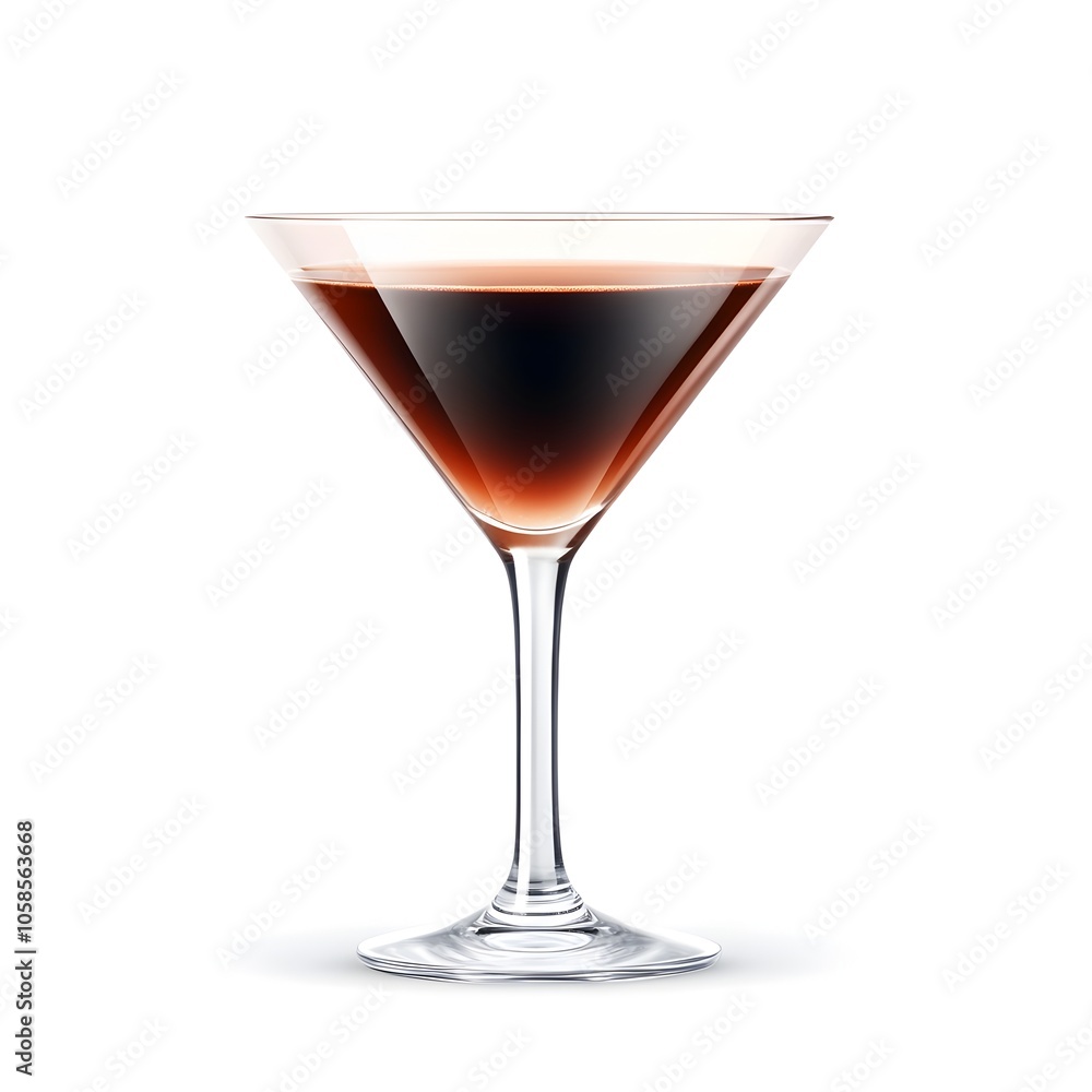Perfectly Crafted Espresso Martini Cocktail in Sleek Martini Glass Isolated on White Background Perfectly Crafted Espresso Martini Cocktail in Sleek Martini Glass Isolated on White Background