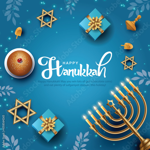 Israel celebrating happy Hannukah festival. creative abstract vector illustration design.