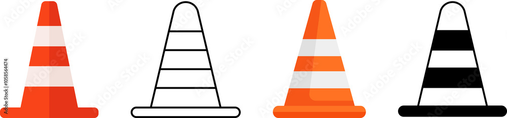 Traffic cone icon illustration image Traffic cone icon illustration image