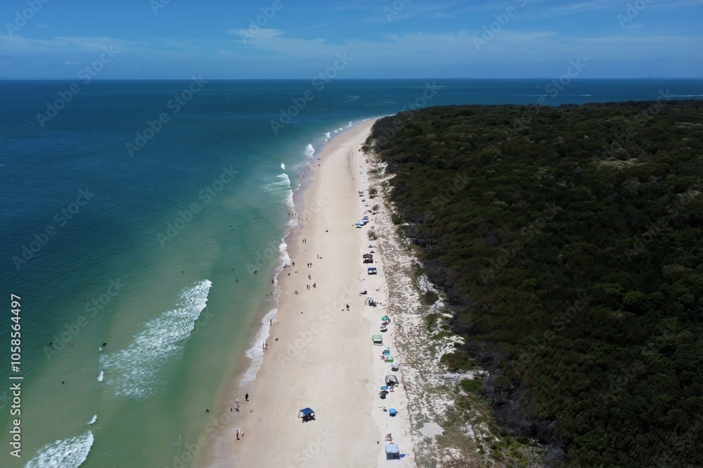 Aerial View of Bribie Island Dog Beach - View South Aerial View of Bribie Island Dog Beach - View South