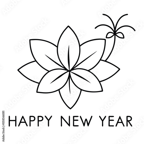 Elegant Happy New Year White Background.