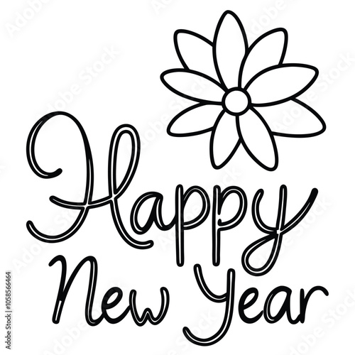 Elegant Happy New Year White Background.