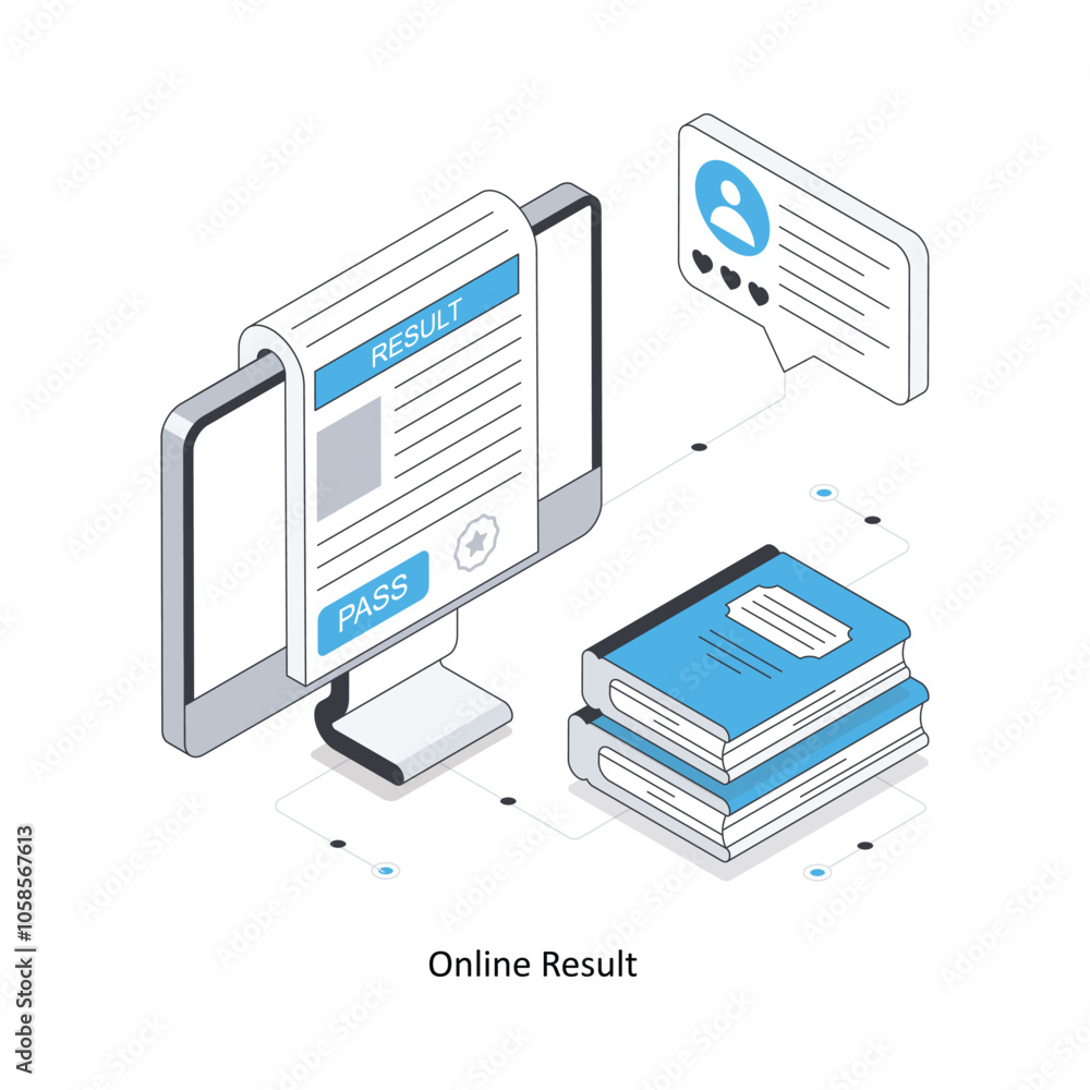 Online Result isometric stock illustration. EPS File stock illustration Online Result isometric stock illustration. EPS File stock illustration