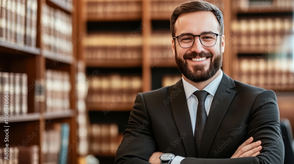 Confident Lawyer in a Library Confident Lawyer in a Library