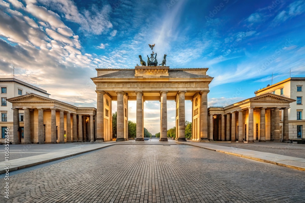 panoramic view of Brandenburg Gate panoramic view of Brandenburg Gate