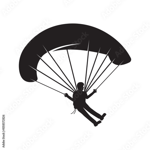 Skydiving logo design vector template, Parachuting design