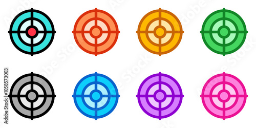 Editable shooting game, target, focus vector icon. Video game, game elements. Part of a big icon set family. Perfect for web and app interfaces, presentations, infographics, etc