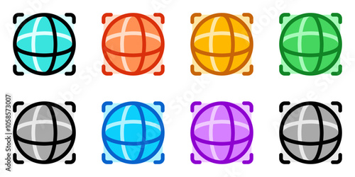 Editable open-world game, simulation, globe vector icon. Video game, game elements. Part of a big icon set family. Perfect for web and app interfaces, presentations, infographics, etc