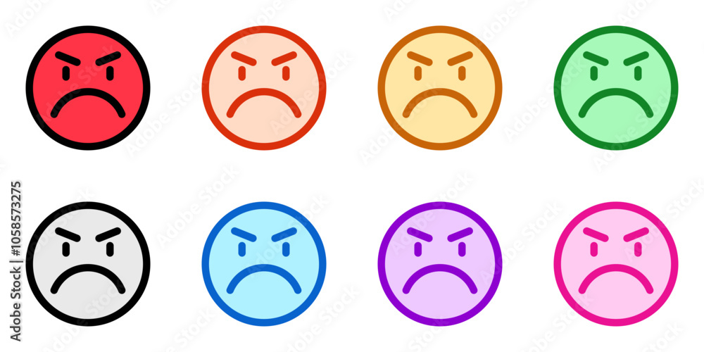 Editable upset, angry, mad expression emoticon vector icon. Part of a big icon set family. Part of a big icon set family. Perfect for web and app interfaces, presentations, infographics, etc Editable upset, angry, mad expression emoticon vector icon. Part of a big icon set family. Part of a big icon set family. Perfect for web and app interfaces, presentations, infographics, etc