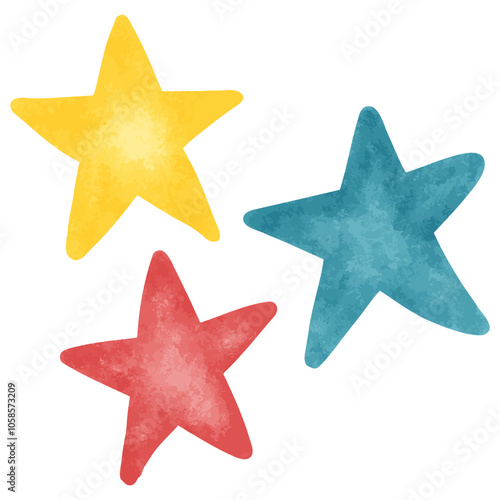set of stars isolated on white