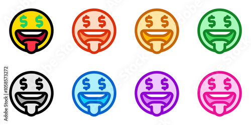 Editable greedy face expression emoticon vector icon. Part of a big icon set family. Part of a big icon set family. Perfect for web and app interfaces, presentations, infographics, etc