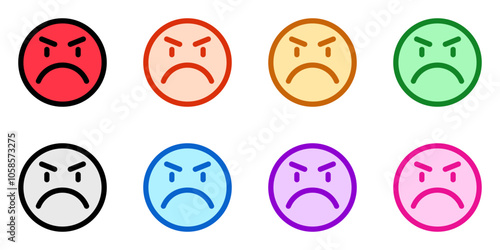 Editable upset, angry, mad expression emoticon vector icon. Part of a big icon set family. Part of a big icon set family. Perfect for web and app interfaces, presentations, infographics, etc