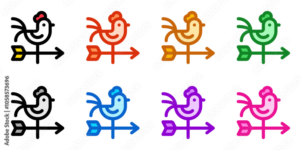 Editable weather vane vector icon. Farm, building, structure. Part of a big icon set family. Perfect for web and app interfaces, presentations, infographics, etc Editable weather vane vector icon. Farm, building, structure. Part of a big icon set family. Perfect for web and app interfaces, presentations, infographics, etc