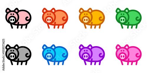 Editable pig, sow, boar vector icon. Animal, farm, livestock. Part of a big icon set family. Perfect for web and app interfaces, presentations, infographics, etc