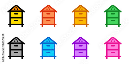 Editable bee box vector icon. Bee farming, apiary, behives. Part of a big icon set family. Perfect for web and app interfaces, presentations, infographics, etc