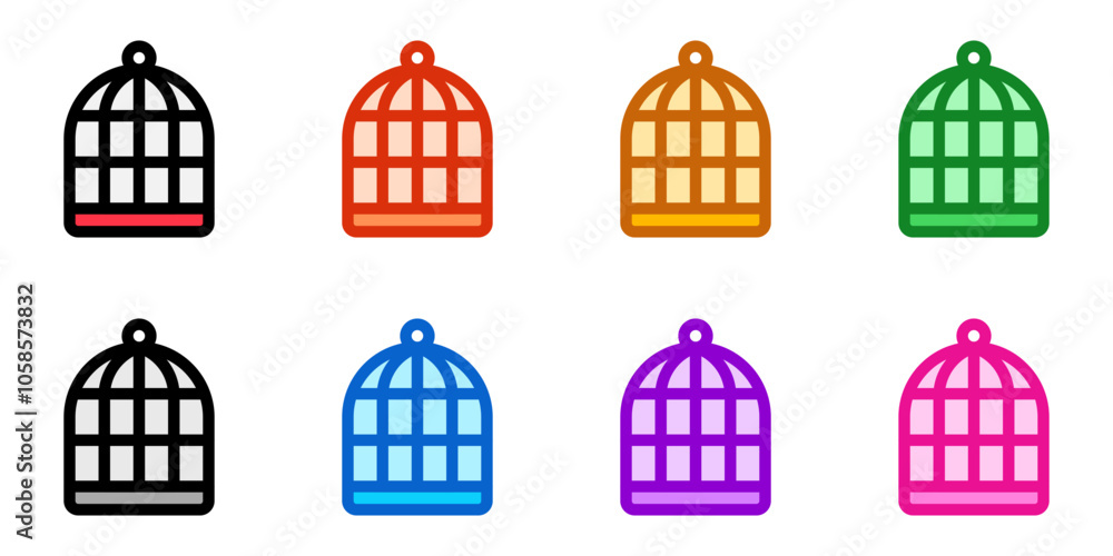Fototapeta premium Editable bird cage vector icon. Veterinary, animal, pet care, pet shop. Part of a big icon set family. Perfect for business, web and app interfaces, presentations, infographics, etc