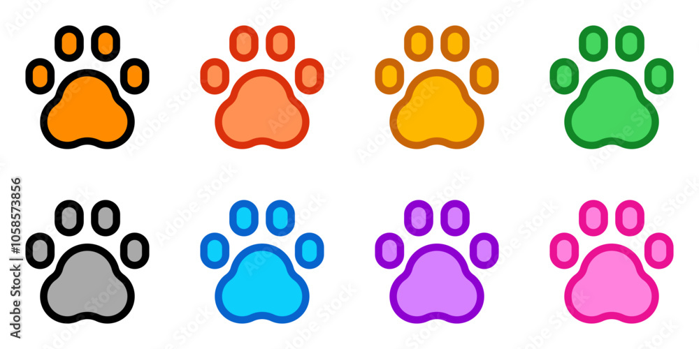 Editable animal, pet paw print vector icon. Veterinary, animal, pet care, pet shop. Part of a big icon set family. Perfect for business, web and app interfaces, presentations, infographics, etc Editable animal, pet paw print vector icon. Veterinary, animal, pet care, pet shop. Part of a big icon set family. Perfect for business, web and app interfaces, presentations, infographics, etc