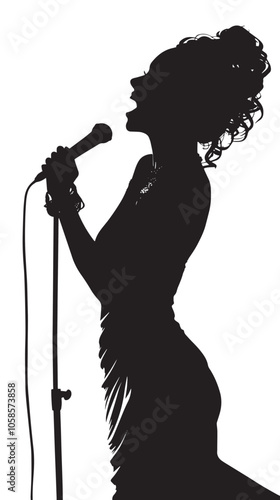 Female singer silhouette