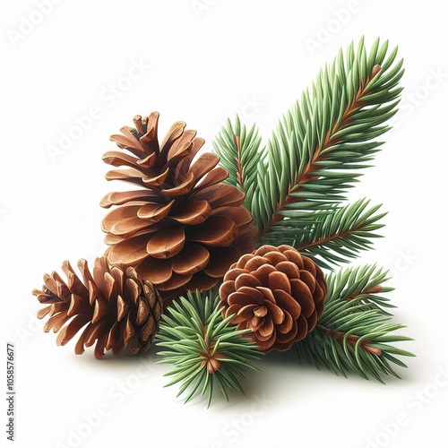 pine cones isolated on white