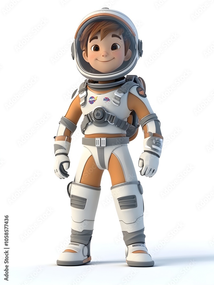 Friendly Cartoon Space Adventurer Boy in Protective Spacesuit Exploring the Galaxy Dreaming of Futuristic Space Travel and Discovery Friendly Cartoon Space Adventurer Boy in Protective Spacesuit Exploring the Galaxy Dreaming of Futuristic Space Travel and Discovery