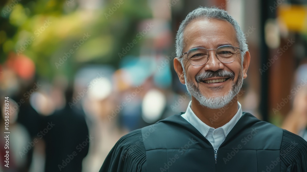 Portrait of a Smiling Graduate in a Graduation Gown Portrait of a Smiling Graduate in a Graduation Gown