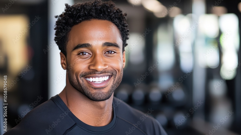 Portrait of a Smiling Man in a Gym Portrait of a Smiling Man in a Gym
