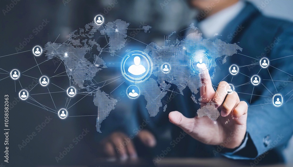 Hand use the intelligence of AI Search for data information to growth business and add new customers on the global network. Data exchange, CRM, Customer service, Teamwork, HR recruitment. Hand use the intelligence of AI Search for data information to growth business and add new customers on the global network. Data exchange, CRM, Customer service, Teamwork, HR recruitment.
