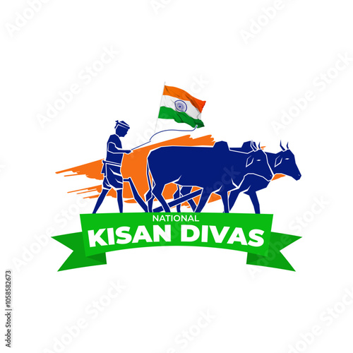 Vector illustration of Happy Kisan Divas social media template