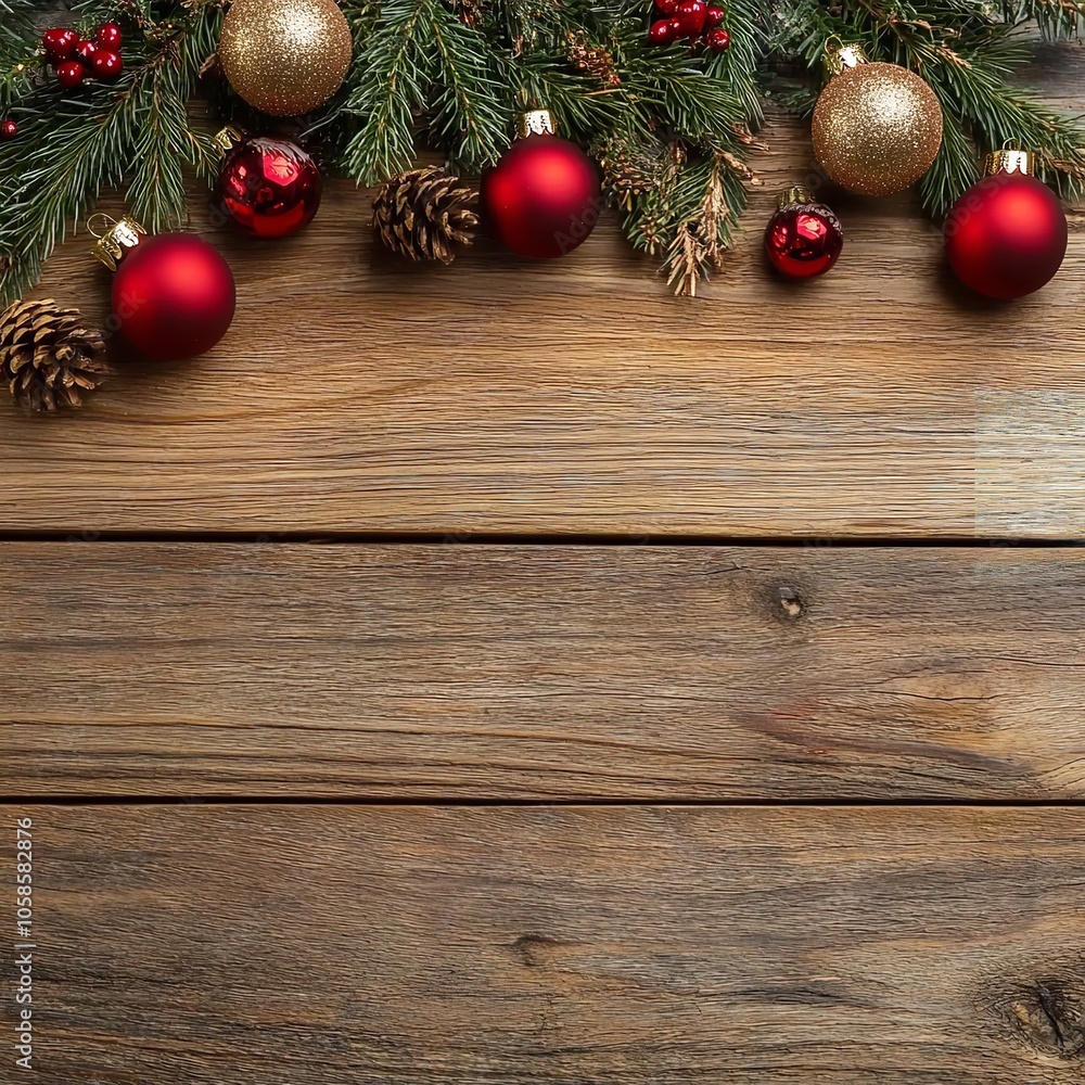 Christmas Decoration on Wooden Background
Christmas Decoration on Wooden Background