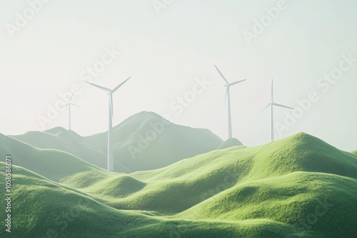 Wind Turbines on Rolling Hills: A Symbol of Renewable Energy