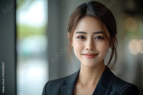Confident Asian Businesswoman Portrait with Natural Smile
