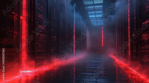 Data streams. Data streams being filtered through a firewall.