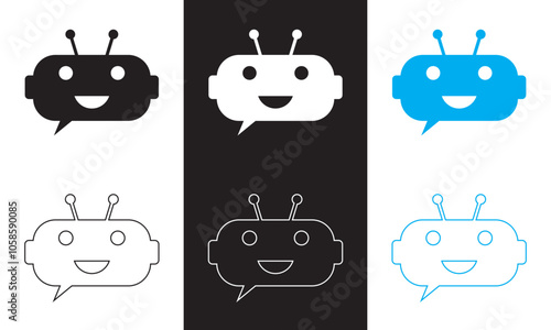 chatbot vector icon chat robot sign.  isolated on white and black background. Vector illustration. EPS 10 