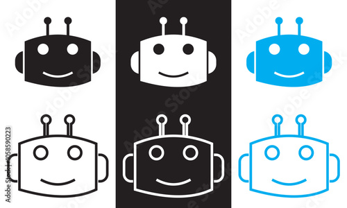 chatbot vector icon chat robot sign.  isolated on white and black background. Vector illustration. EPS 10 