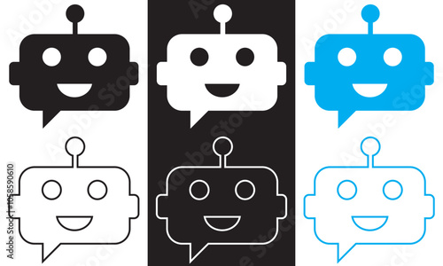 chatbot vector icon chat robot sign.  isolated on white and black background. Vector illustration. EPS 10 
