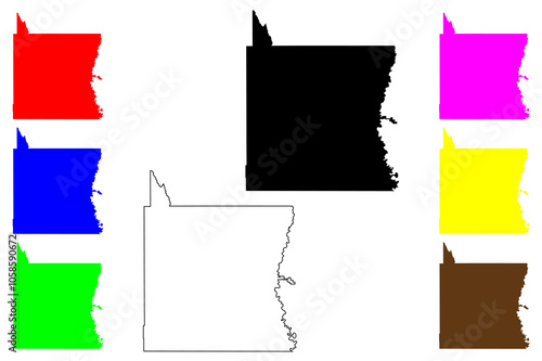 Emery County, State of Utah (U.S. county, United States of America, USA, U.S., US) map vector illustration, scribble sketch Emery map