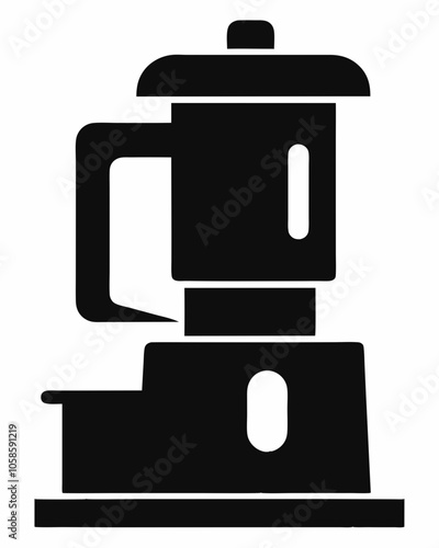 Food processor silhouette vector black on white background