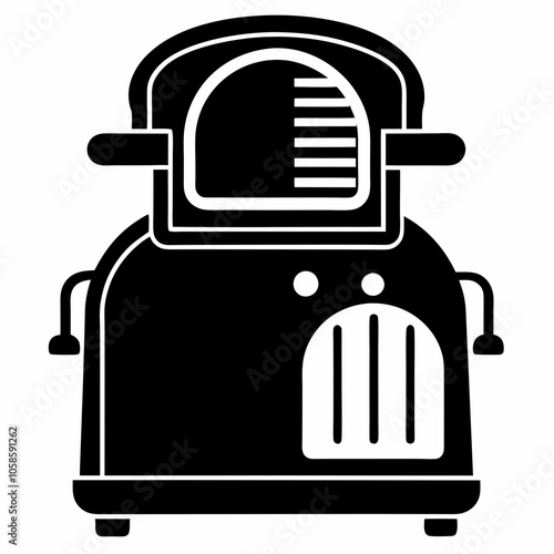 Food processor silhouette vector black on white background