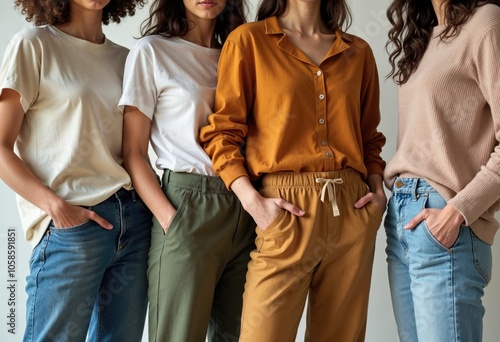 Contemporary Casual Fashion: Diverse Women's Sustainable Wardrobe Collection